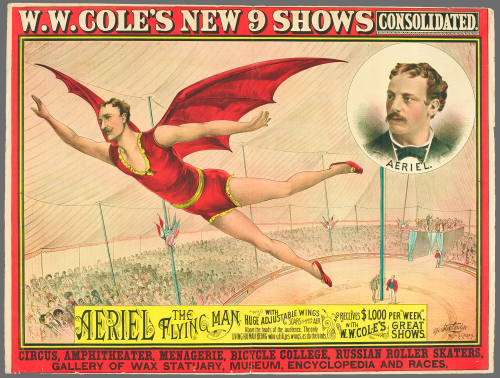 W.W. Cole's New 9 Shows Consolidated: Aeriel the Flying Man