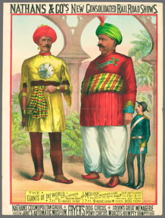 Nathans & Co: The Giants of the World. Col. Ruth Goshen, the Palestine Giant, and "Molock" the Abysinian Giant. Prince of the Royal Blood