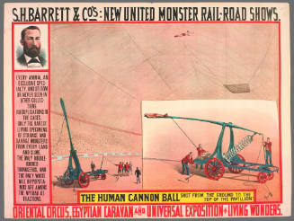S.H. Barrett & Co: The Human Cannon Ball Shot from the Ground to the Top of the Pavillion!