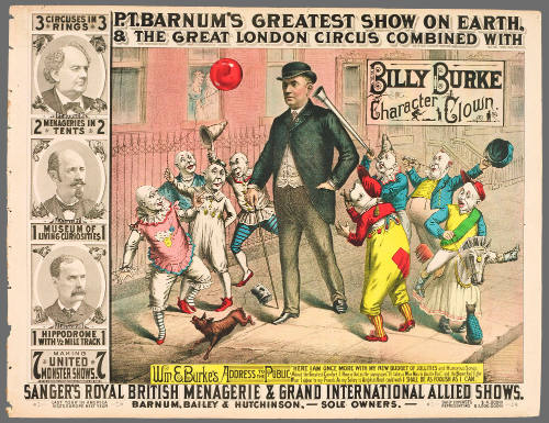 P.T. Barnum's Greatest Show on Earth & The Great London Circus: Billy Burke Character Clown.