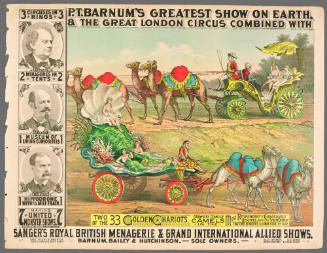 P.T. Barnum's Greatest Show on Earth & The Great London Circus: Two of the 33 Golden Chariots, Drawn by Teams of Camels