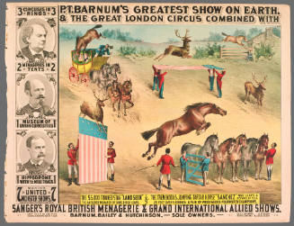 P.T. Barnum's Greatest Show on Earth & The Great London Circus: $5,000 Trained Stag "Landseer" & the Tremendous Jumping Tartar Horse "Sanchez"
