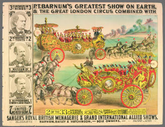 P.T. Barnum's Greatest Show on Earth & The Great London Circus: 2 of the 33 Gorgeous Chariots, Each of a Diffrent Design, Rare Finish & Great Value, Bearing Superb Orchestras and Brass and Reed Bands