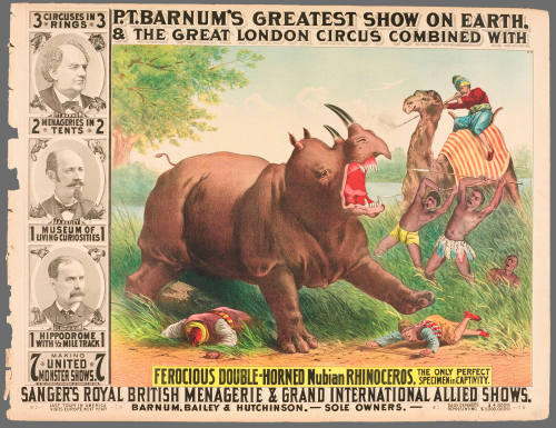 P.T. Barnum's Greatest Show on Earth & The Great London Circus: Ferocious Double-Horned Nubian Rhinoceros