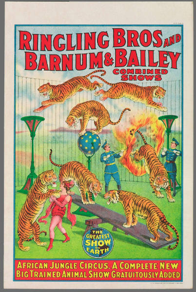Ringling Bros and Barnum & Bailey Combined Shows: African Jungle Circus by Strobridge Lithographing Company