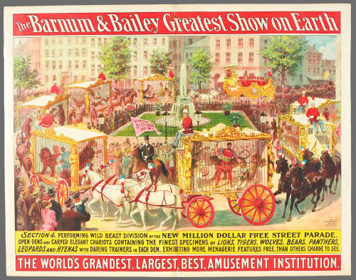 The Barnum & Bailey Greatest Show on Earth: Section 4. Performing Wild Beast Division of the New Millon Dollar Free Street Parade.