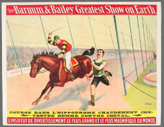 The Barnum & Bailey Greatest Show on Earth: Course Dans L'Hippodrôme Chaudement Contestée Homme Contre Cheval.