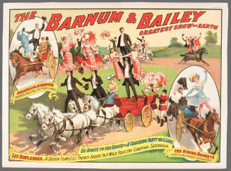 The Barnum & Bailey Greatest Show on Earth: Bradna & Derrick / en Route to the Races or a Coaching Party on a Lark / Les Rowlandes. / The Riding Rooneys