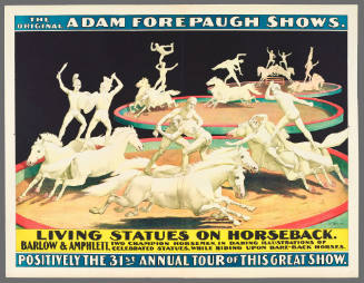 The Original Adam Forepaugh Shows. Living Statues on Horseback