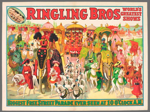 Ringling Bros: Biggest Free Street Parade Ever Seen at 10 O'Clock A.M.