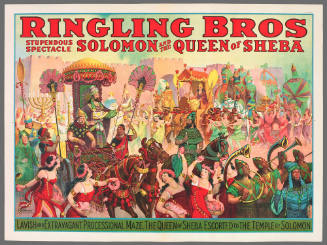 Ringling Bros Solomon and the Queen of Sheba: Lavish and Extravagant Processional Maze. The Queen of Sheba Escorted to the Temple by Solomon