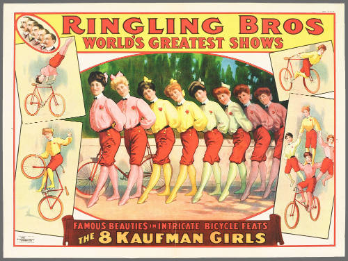 Ringling Bros: Famous Beauties in Intricate Bicycle Feats / The 8 Kaufman Girls