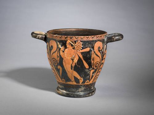 Skyphos, Silenus with Thyrsos