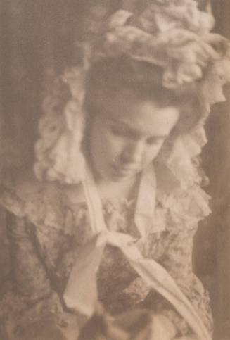 Woman Wearing Bonnet, Looking Down