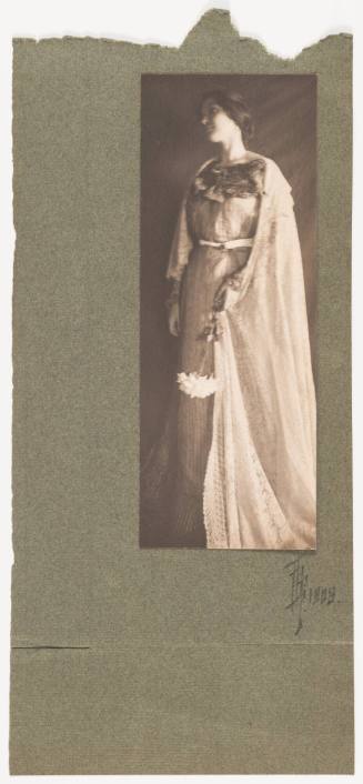 Standing Woman With Lace Shawl Holding Flower