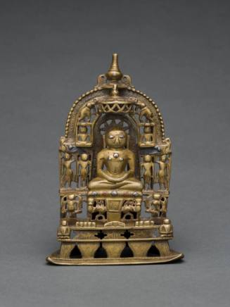 Shvetambara Altarpiece with Jina Shantinatha (probably) and Four Other Jinas (Panchatirthika)