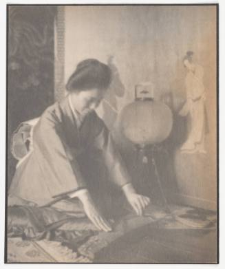 Japanese Woman Playing a Koto