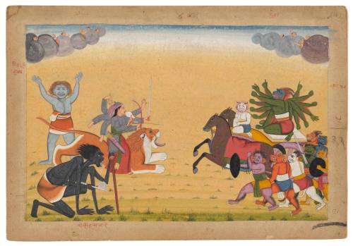 Shumbha and His Demon Army Attack the Great Goddess