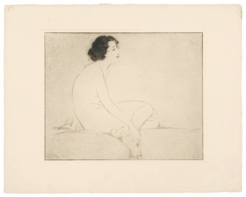 Seated Female Nude Facing Right, Right Hand on Crossed Ankles