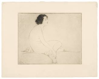 Seated Female Nude Facing Right, Right Hand on Crossed Ankles