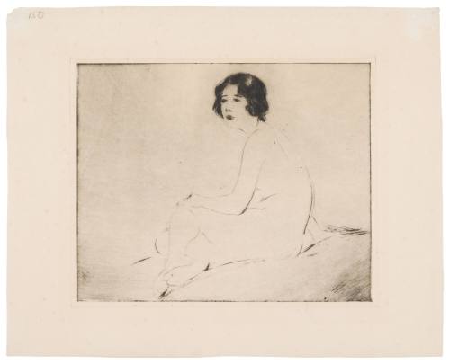 Seated Female Nude Facing Left, Ankles Crossed, Left Hand on Knee