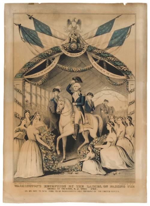 Washington's Reception by the Ladies, on Passing the Bridge at Trenton, N.J. April 1789
