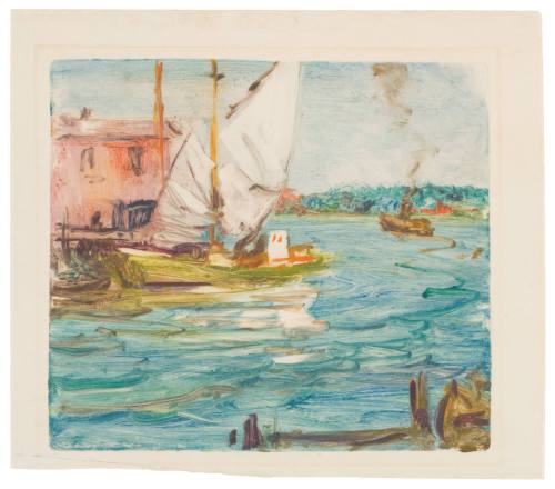 Sailboat Docked in Harbor