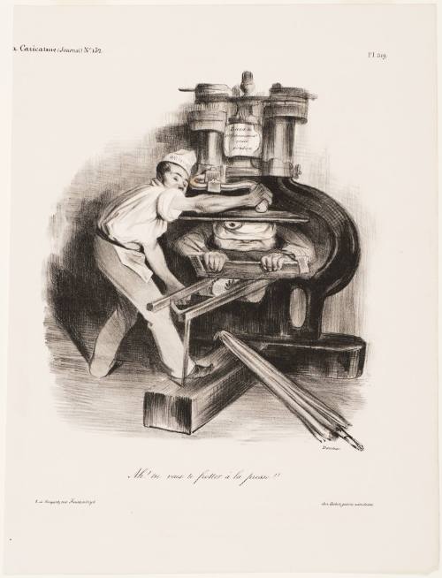 Ah! Tu Veux Te Frotter A La Presse! La Caricature