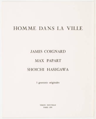 Title Page and Colophon for Homme Dans La Ville