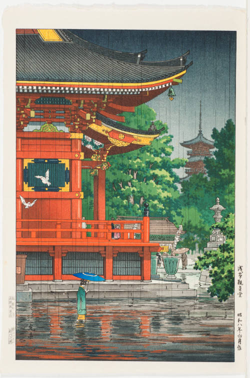 Asakusa Temple in the Rain, Tokyo