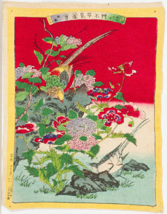 No. 25, Pheasant, Wagtail and Hydrangeas