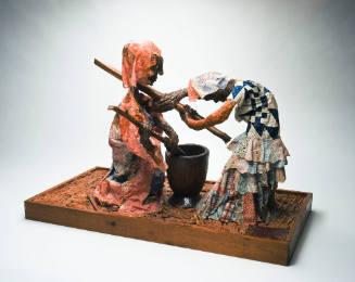 Preparing Rice with Mortar and Pestle