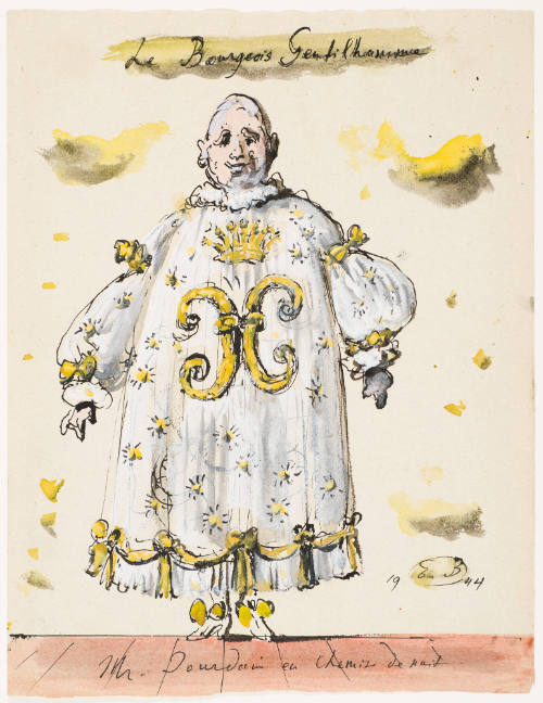 M. Jourdain in His Nightshirt for the Ballet  Le Bourgeois Gentilhomme (The Would-Be Gentleman) (Scene 1)