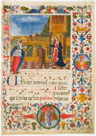 Page from Choir Book with Annunciation (Italian)