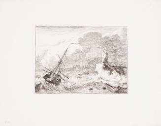 A Ship in a Storm Off a Rocky Coast