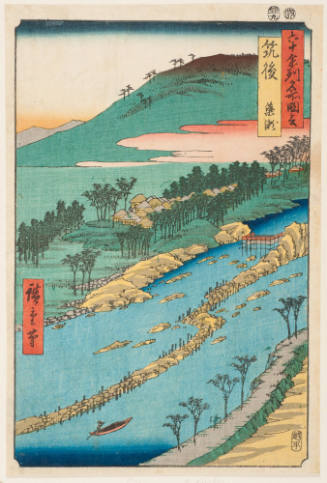 No. 60, The Weir in the Shallows at Yanase in Chikugo Province (Chikugo Yanase)