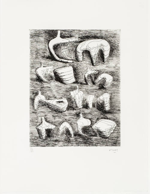 Studies for Sculpture--Two and Three Piece Reclining Figures