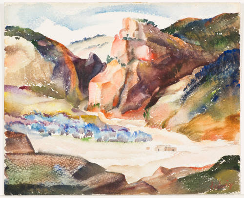 Red Canyon, Colorado (Recto); Boat at Dock (Verso)