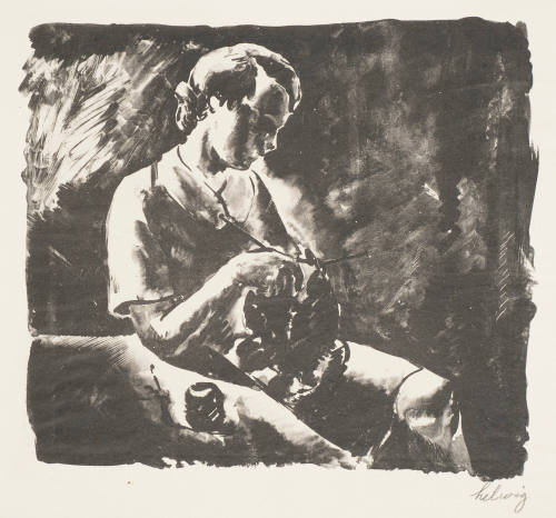 Girl Knitting