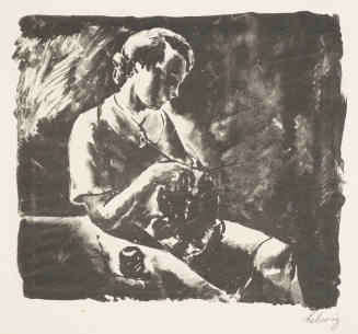 Girl Knitting