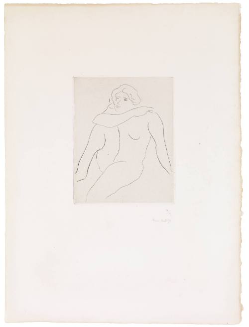 Seated Nude, Right Arm Resting on Left Shoulder (Nu assis, bras droit reposant sur l'épaule gauche)