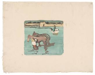 Two Horses in a River