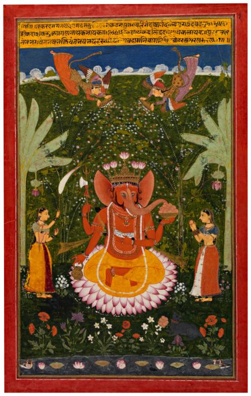 The God Ganesha with Female Attendants
