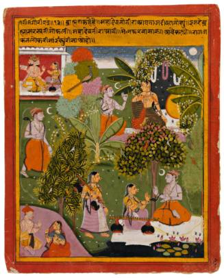 Shiva and Parvati Meet in a Forest Setting