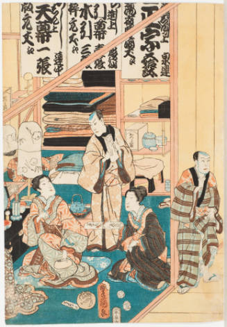 View of Backstage and Dressing Rooms of a Newly Constructed Theater: Lower Part (Odori Keiyo Nikai-Iri No Zu)