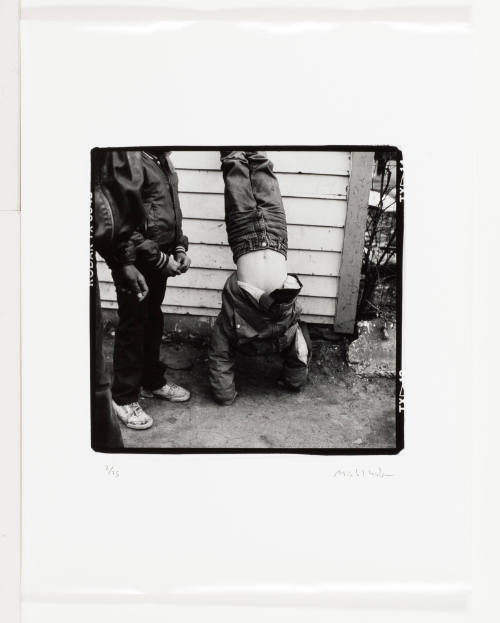 Boy Doing a Head-Stand