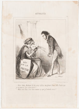 Tell Me then Madame the Law, You Sharpen My Plume in Such a Fashion that I Will No Longer Be Able to Use It Again! [Dites-donc, Madame la loi, vous taillez ma plume d'une telle faç que / je ne pourrai plus m'en servir!]