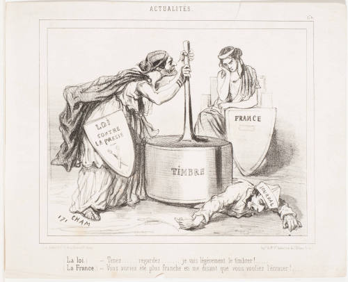 (The Law.)--Hold on....Watch...I Am Going to Lightly Stamp Him! [(La loi.)--Tenez....regardez...je vais légèrement le timbrer!]