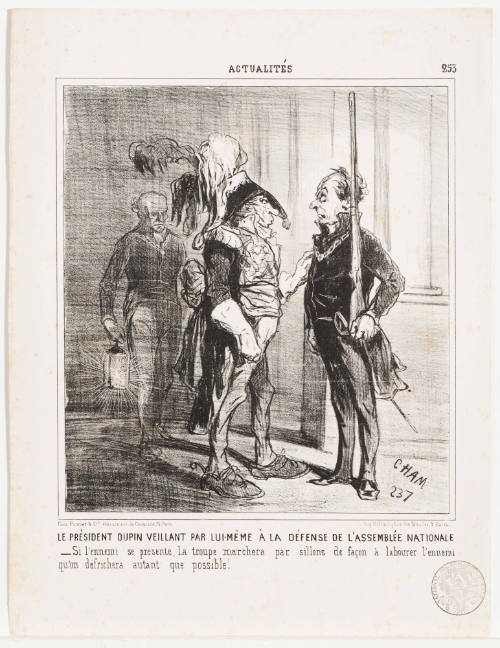 The President Dupin Himself Standing Guard in Defence of the National Assembly [Le Président Dupin Veillant par Lui-même à la Défense de l'Assemblée Nationale]