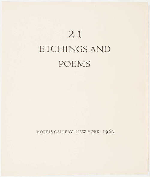21 Etchings and Poems: Title Page